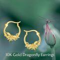 wholesale 10K Gold Dragonfly Hoops Minimalist Earings Gift for Her-0-5