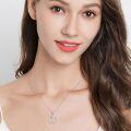 wholesale 925 Sterling Silver Rose Gold Plated Faith Cross & Heart Horseshoe Pendant Necklace for Women-0-3