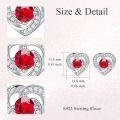 wholesale 925 Sterling Silver Birthstone Heart Stud Earrings Jewelry Gifts for Women-0-21
