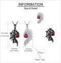 wholesale 925 Sterling Silver Angel Wings Red Crystal Heart Couple Necklaces for Him and Her Matching Valentine's Day Gifts-0-4