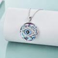 wholesale Sterling Silver Blue Crystal Evil Eye Tree of Life Dangle Earrings Gift-0-1