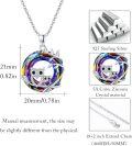 wholesale 925 Sterling Silver Blue Crystal Unicorn Pendant Necklace for Women Girls  45cm Chain Length-0-3
