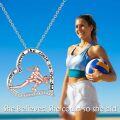 wholesale 925 Sterling Silver Sporty Charm Necklace with Basketball Player Design and Inspirational Quote She Believed She Could So She Did for Women's Gift-0-4