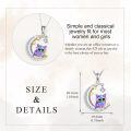 wholesale 925 Sterling Silver Purple Owl Moon Necklace With Stars And Crystal Charm-0-3