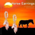 wholesale Rose Gold 925 Sterling Silver Hypoallergenic Unicorn Head Dangle Hoop Earrings for Women-0-4