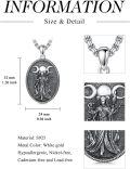 wholesale 925 Sterling Silver Saint Christopher Medal with Serpent and Medusa Head Necklace for Men Women Catholic Protection s 36 Chain Length-0-4