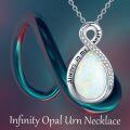 wholesale 925 Sterling Silver Opal Tear Drop Cremation Keepsake Pendant Necklace with Funnel and Fill Tool-0-6
