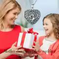 TOUPOP Sterling Silver Mother Locket Necklace Holds 2 Photos Heart Tree Of Life Jewelry Gift-0-1