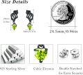 wholesale  925 Sterling Silver Cubic Zirconia Peridot Heart Stud Earrings - August Birthstone Gift for Love & Friendship-0-2