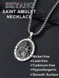 wholesale 925 Sterling Silver Virgin Mount Carmel Medal &  - 28.2mm x 22mm Religious Necklace for Women Men-0-4