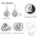 wholesale 925 Sterling Silver Horse Head Round Pendant Drop Earrings - Vintage Style  for Her-0-4