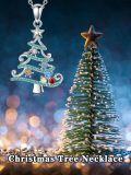 wholesale 925 Sterling Silver Christmas Tree with Colorful Stones and Star Pendant Necklace-0-1