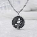 wholesale 925 Sterling Silver Viking Raven Pendant Necklace  for Men - Nordic Mythology Jewelry-0-2