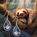 wholesale 925 Sterling Silver Sloth Teardrop Earrings - Cute Animal Drop Jewelry for Women-0-1