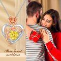 wholesale  Sterling Silver Rose Quartz Heart Pendant Necklace for Women -0-23