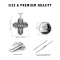 wholesale 925 Sterling Silver Cross with Religious Figures and Halo Charm Pendant Necklace for Men Women-0-4