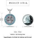 wholesale 925 Sterling Silver Turquoise Jesus Protect Us Medal Pendant Necklace Catholic s for Men & Women-0-1