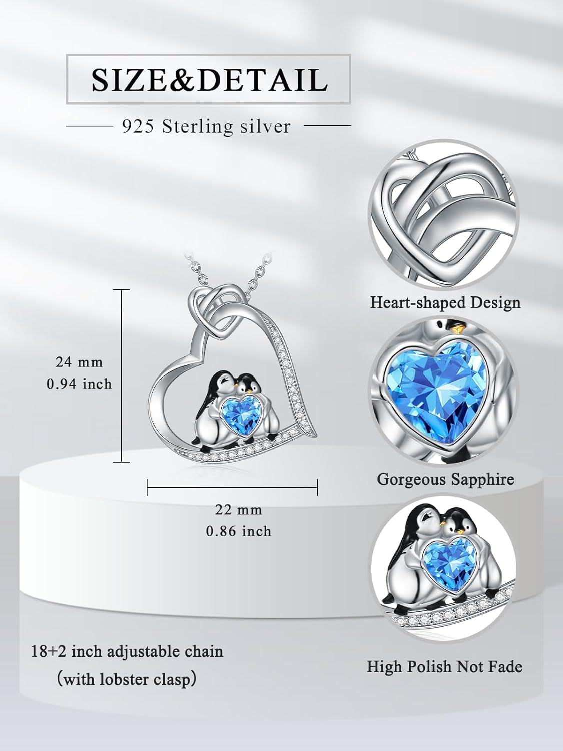 Sterling Silver Snowflake Christmas Tree Snowman Reindeer Penguin Pendant Necklace-0-5