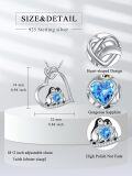 wholesale 925 Sterling Silver Heart-Shaped Penguins Love Knot Blue Crystal Pendant Necklace-0-4
