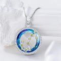 wholesale 925 Sterling Silver Blue Crystal Aquarius Constellation Pendant Necklaces for Women Astrology Gifts-0-3