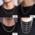 wholesale 925 Sterling Silver Platinum Plated Curb Cuban Link Chain Necklace For Men Women-0-2