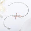 wholesale 925 Sterling Silver Infinity Faith Cross Angel Wing Ankle Bracelet - Religious s for Women-0-2