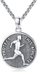 wholesale 925 Sterling Silver  Running Athlete Sports Charm Necklace-0-0