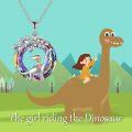wholesale 925 Sterling Silver Swarovski Crystal Dinosaur Pendant Necklaces for Mom & Daughter Gifts-0-4