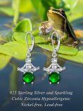 wholesale 925 Sterling Silver Frog Yoga Green Crystal Drop Earrings s for Her-0-5
