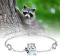 wholesale 925 Sterling Silver Raccoon Animal Bracelet Gifts for Women Daughter Her Adjustable Jewelry-0-1