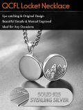 wholesale 925 Sterling Silver Mountain Photo Locket Pendant Necklaces for Men Memory Keepsake Gift-0-3