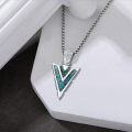 wholesale 925 Sterling Silver with Turquoise and Malachite Arrowhead Pendant Necklace for Men & Women-0-2