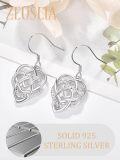 wholesale 925 Sterling Silver Celtic Heart Knot Drop Earrings for Women - Irish Style  Ideas-0-3
