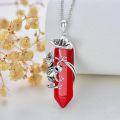 wholesale  Sterling Silver Quartz Frog Pendant Necklace Gift for Women Mom -0-26