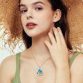 wholesale 925 Sterling Silver Abalone Shell Duck Pendant Necklace for Women Girls-0-4