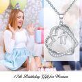 TOUPOP 925 Sterling Silver Zircon Forever Love Heart Pendant Necklace-0-1