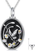 wholesale 925 Sterling Silver Floral Keepsake Cremation Jewelry Urn Pendant with Funnel and Chain-0-0