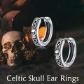 wholesale 925 Sterling Silver Skull & Celtic Knot Huggie Hoop Earrings for Men/Women-0-1