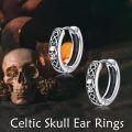 wholesale 925 Sterling Silver Skull & Celtic Knot Huggie Hoop Earrings for Men/Women-0-1