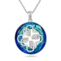 TOUPOP Sterling Silver Blue Crystal Celtic Knot Necklace Christmas Birthday Gifts For Women-0-0