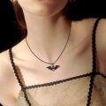 wholesale 925 Sterling Silver Gothic Bat with Garnet Stone Pendant Necklace-0-1