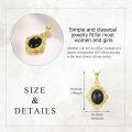 wholesale Gold-Plated 925 Sterling Silver Black Onyx and Opal Bohemian Pendant Necklace-0-4
