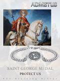 wholesale 925 Sterling Silver Saint George Medal Charm Bracelet with Extender Chain for Men Women - Adjustable Length from 6 to 8 inches-0-5