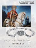 wholesale 925 Sterling Silver Saint George Medal Charm Bracelet with Extender Chain for Men Women - Adjustable Length from 6 to 8 inches-0-5