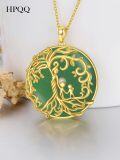 wholesale 14K Gold Sterling Silver Jade Tree of Life Necklace for Women-0-10