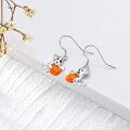 wholesale 925 Sterling Silver Halloween Ghost with Pumpkin Drop Earrings for Women Girls-0-2
