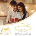 wholesale 14k Gold Three Tone Interlocking Circles Chain Bracelet For Women-0-2