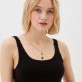 wholesale 925 Sterling Silver Saint Francis Black Onyx Gold Plated Pendant Necklace-0-4