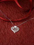 wholesale Sterling Silver Rose Pendant Necklace A Z Initial Letter Heart Jewelry for Women Valentine Mother s Day Birthday Gifts for Her-0-4