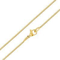 wholesale 10k Yellow Gold Solid Gold 0.6mm Box Chain Necklace with Lobster Claw Clasp Fine  for Women-Yellow